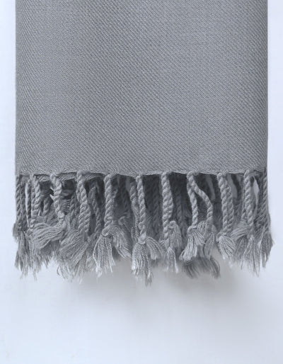 Grey Plain Swati Dora Wool Men Shawl
