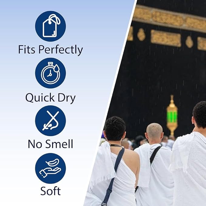 Luxury Terry Cotton Ihram (Check Pattern) Without belt