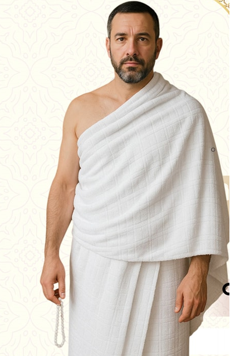 Luxury Terry Cotton Ihram (Check Pattern) Without belt