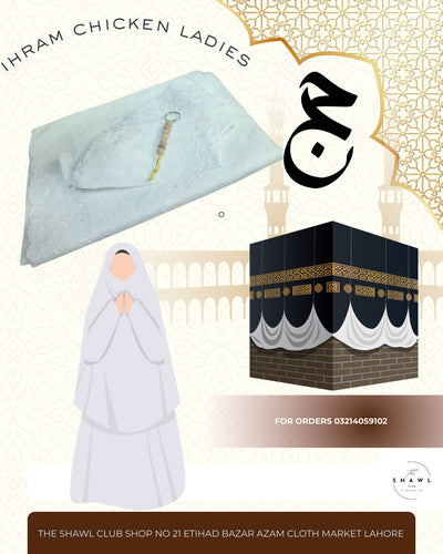 Ladies Ihram – Lawn Chicken Kari Embroidered