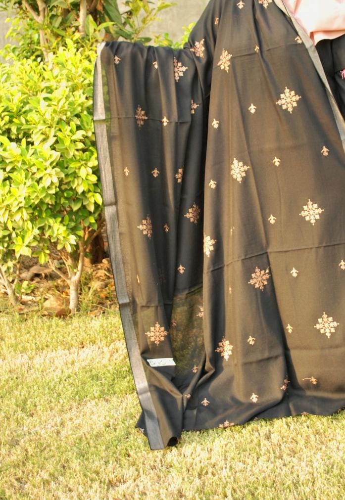 Swiss Tilla Border Shawl With Motifs
