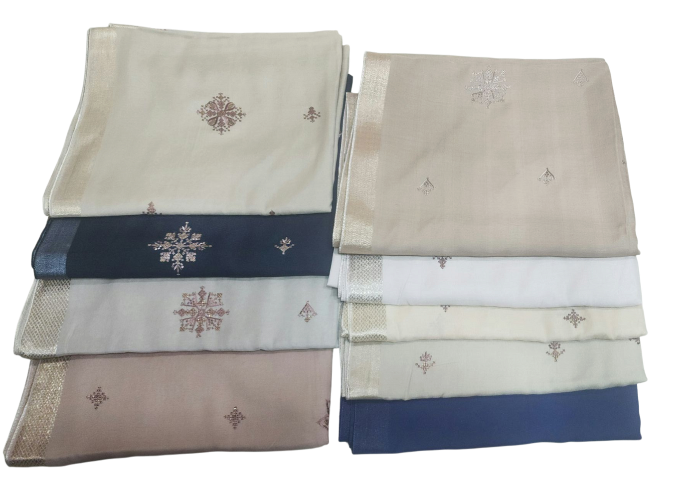 Swiss Tilla Border Shawl With Motifs