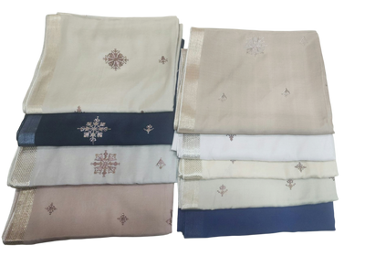 Swiss Tilla Border Shawl With Motifs