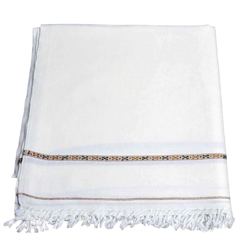 Pashmina Swati Wool Shawl (Off-White)