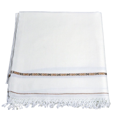 Pashmina Swati Wool Shawl (Off-White)