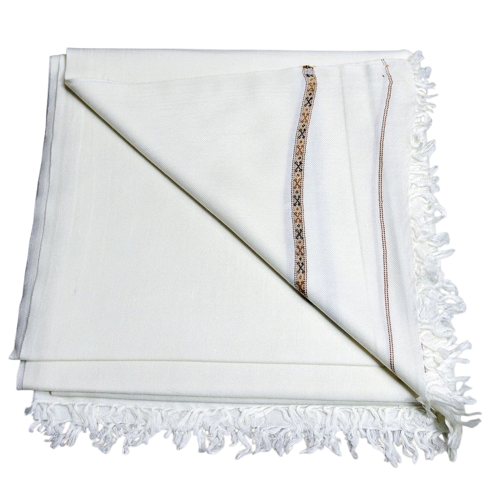 Pashmina Swati Wool Shawl (Off-White)